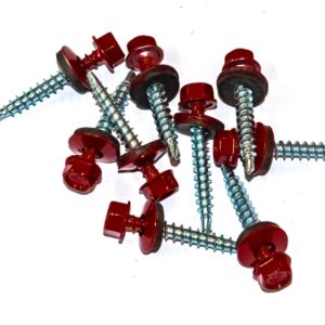 Suruburi Autoforante Cap Hexagonal 4.8x35 mm Rosu Ral 3011 cu saiba EPDM- 250 Buc/cutie