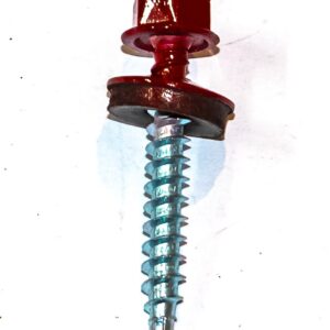 Suruburi Autoforante Cap Hexagonal 4.8x35 mm Rosu Ral 3011 cu saiba EPDM- 250 Buc/cutie